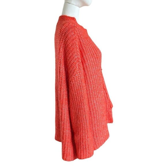 Zara Knit Oversized Relaxed Fit Round Neck Long Sleeve Pullover Sweater Sz L - Picture 4 of 11